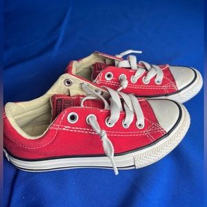 Red slip-on Converse Chuck Taylor Kids size 13